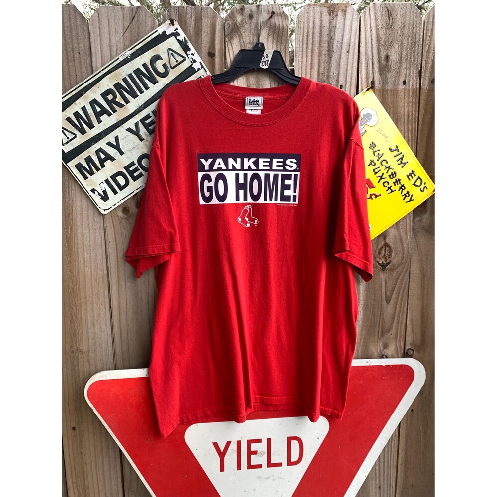 Vintage Y2K Boston Red Sox Yankees Go Home Lee Sport Tee Size XL